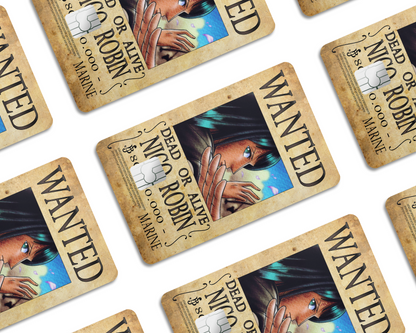 Anime Town Creations Credit Card One Piece Robin Wanted Poster Half Skins - Anime One Piece Skin