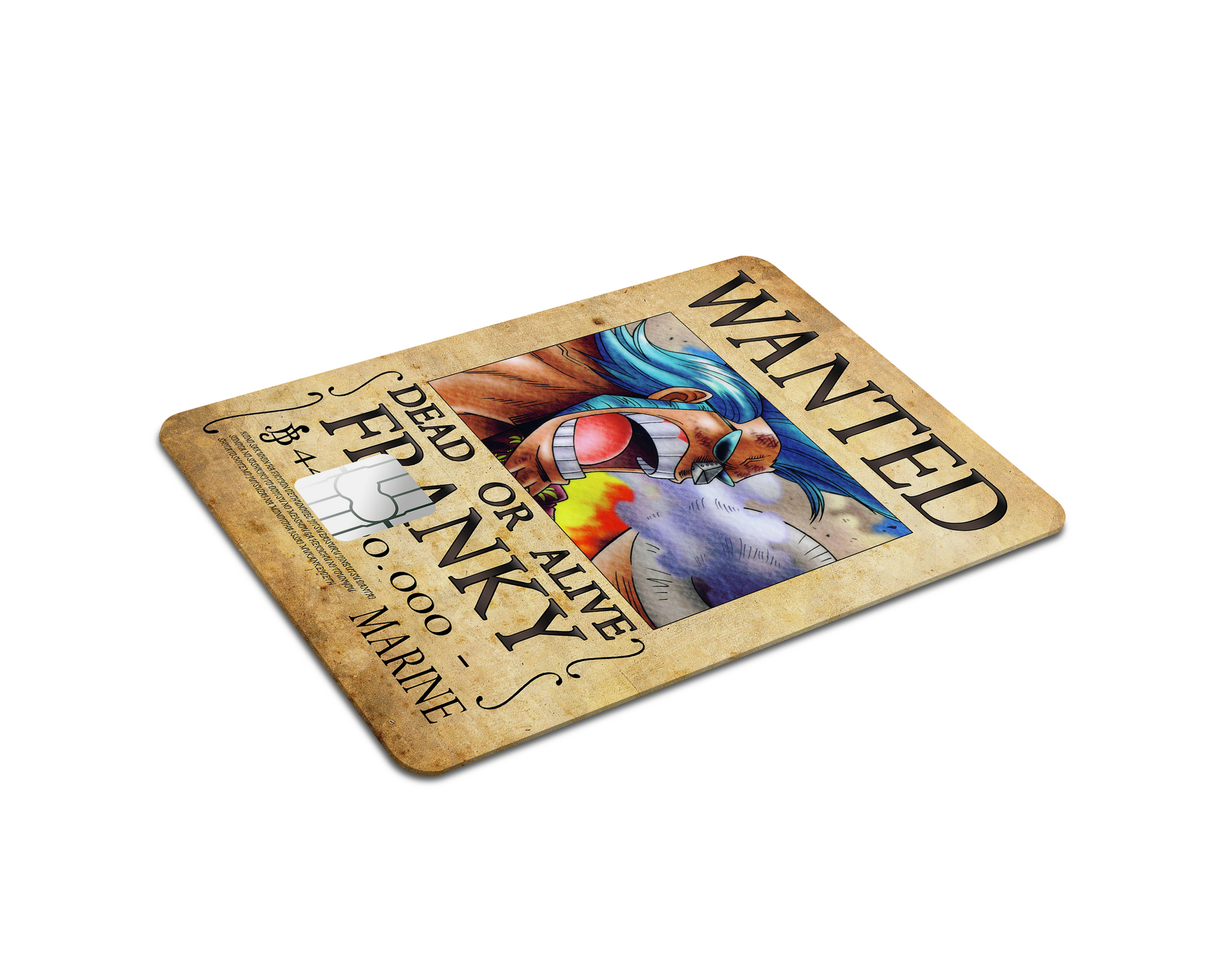 Anime Town Creations Credit Card One Piece Franky Wanted Poster Full Skins - Anime One Piece Skin