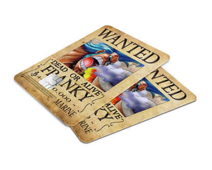 Anime Town Creations Credit Card One Piece Franky Wanted Poster Window Skins - Anime One Piece Skin