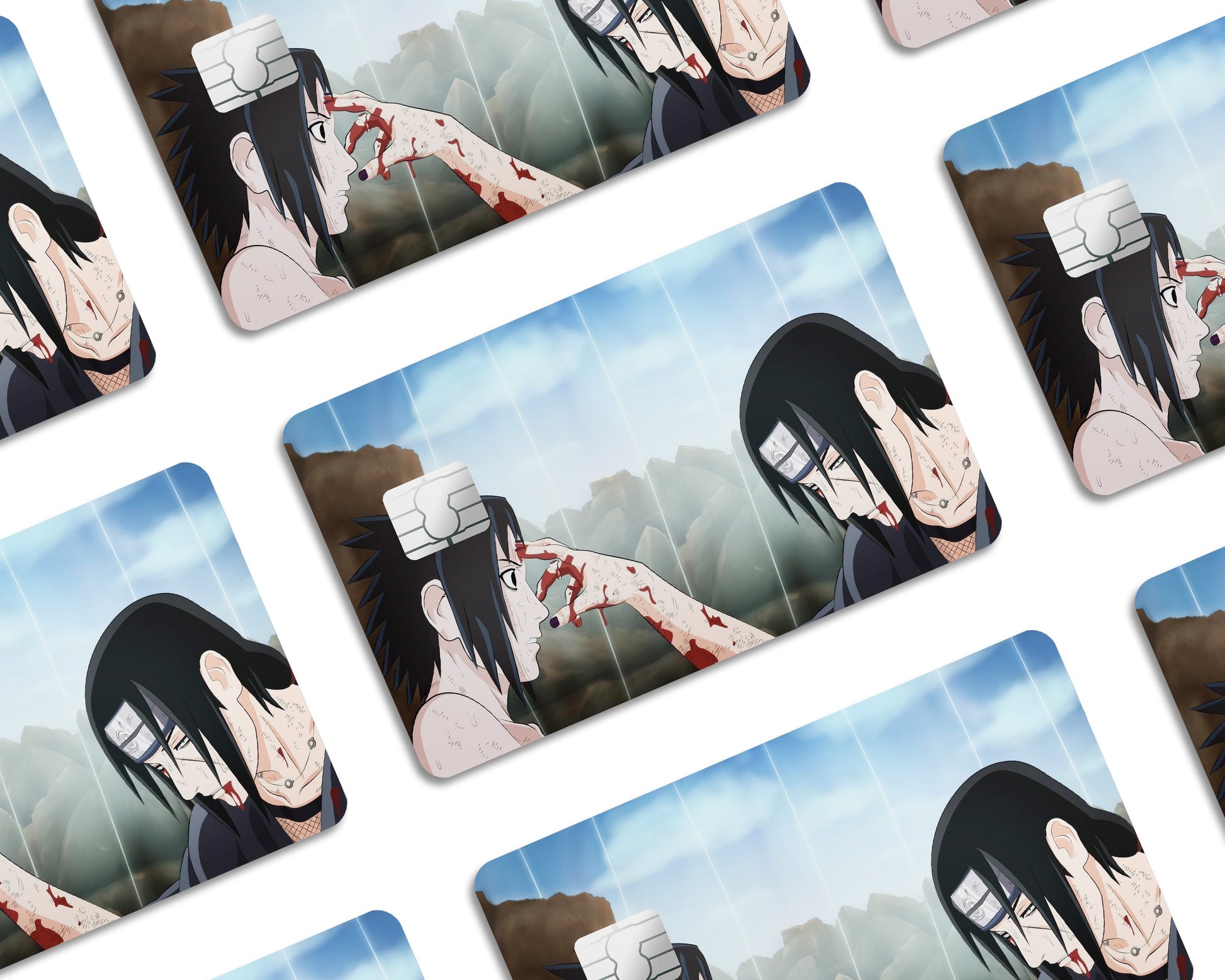 Anime Town Creations Credit Card Uchiha Brothers Forehead Poke Half Skins - Anime Naruto Skin