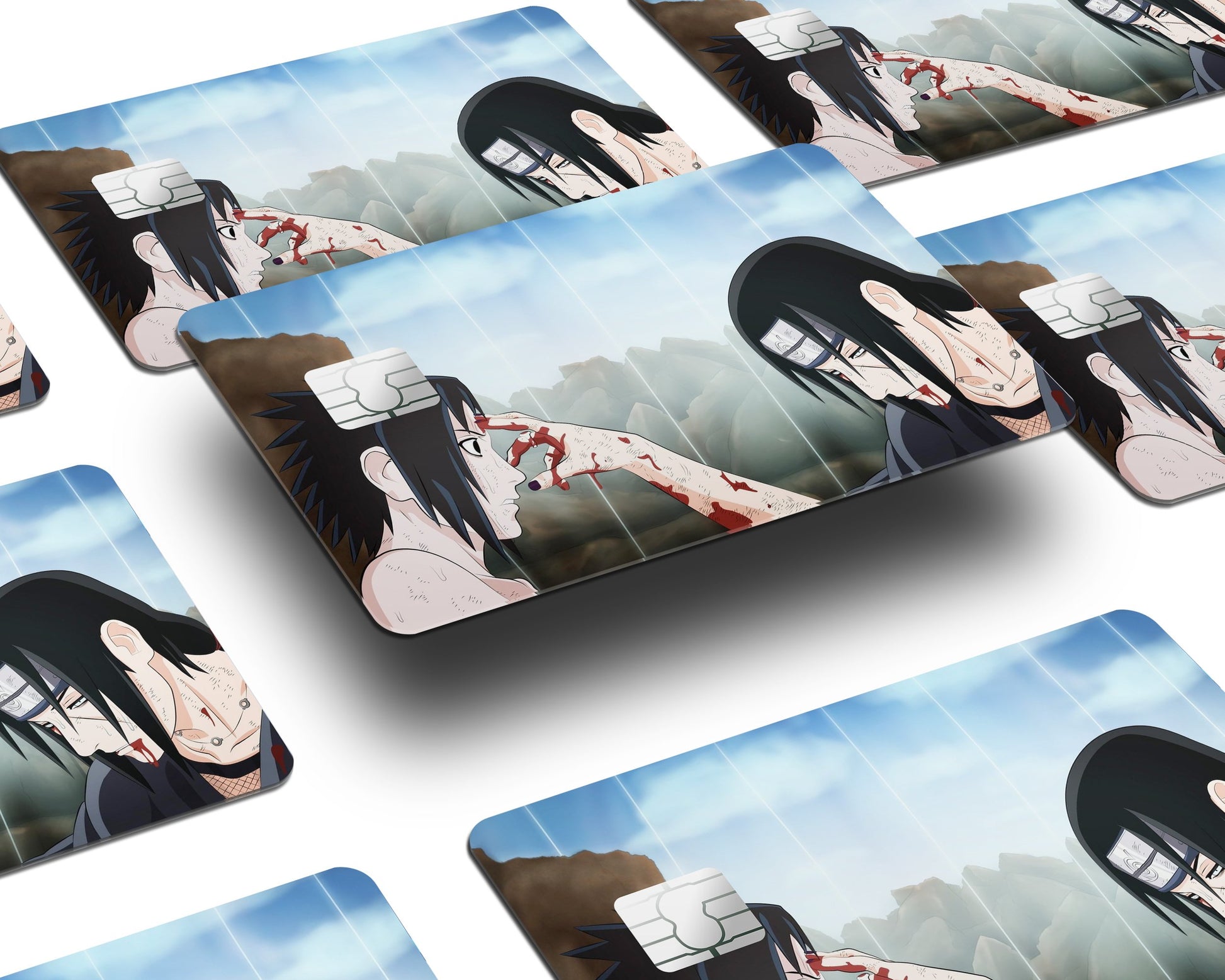Anime Town Creations Credit Card Uchiha Brothers Forehead Poke Half Skins - Anime Naruto Skin