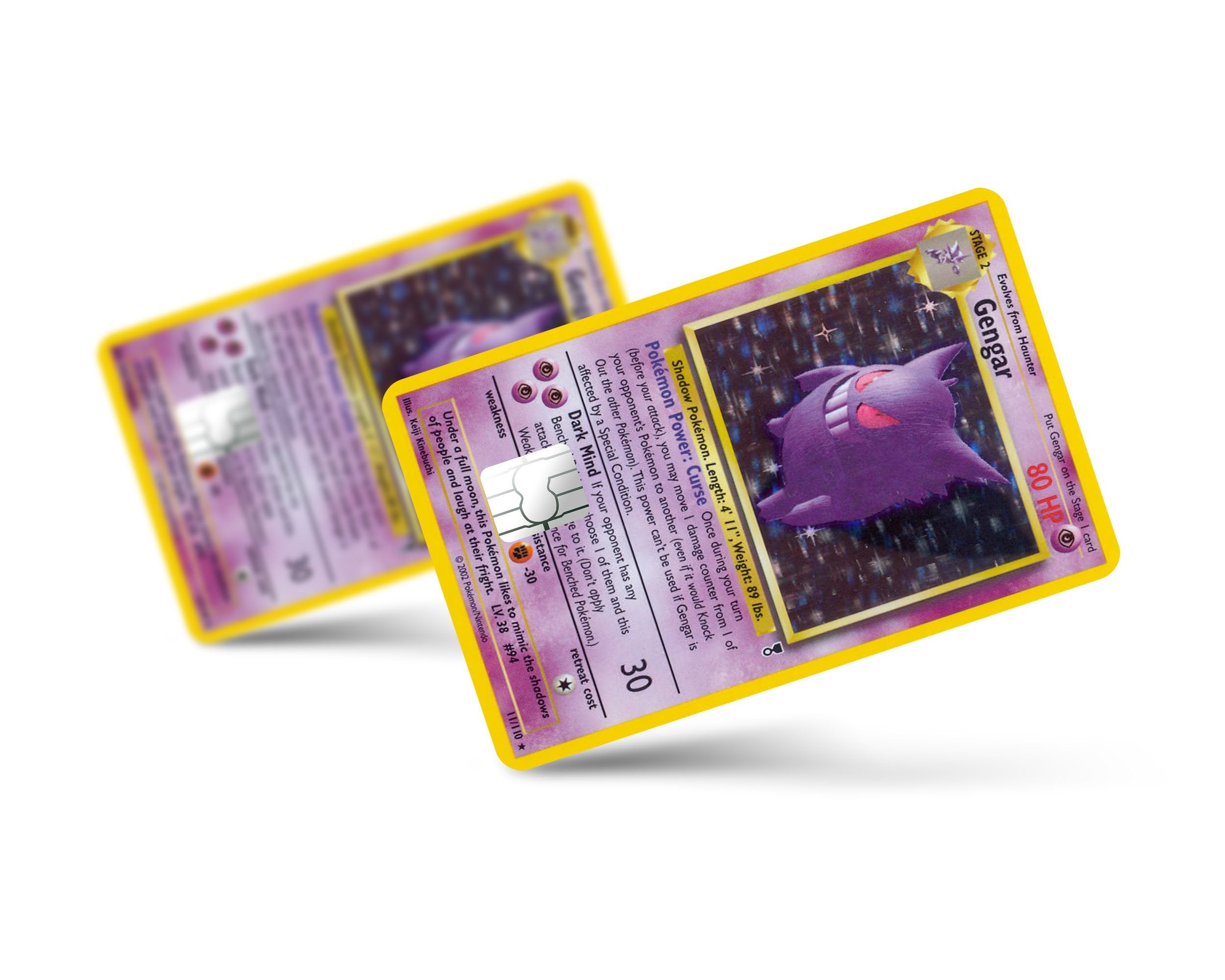 Gengarr Masaki Ghost Credit Card Skin – Pokémon Style Decal, Fits Any Standard Card