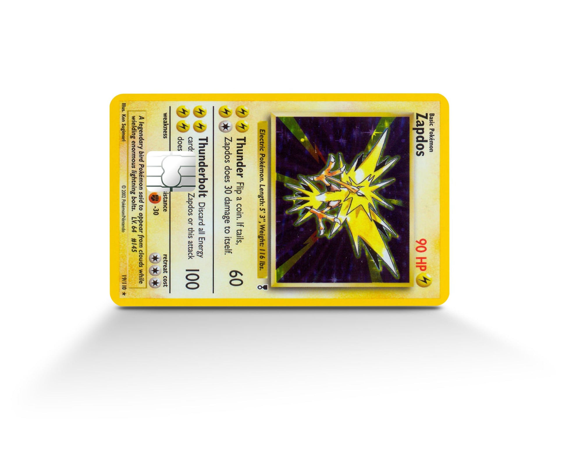 Anime Town Creations Credit Card Zapdos Pokemon Card Full Skins - Anime Pokemon Skin