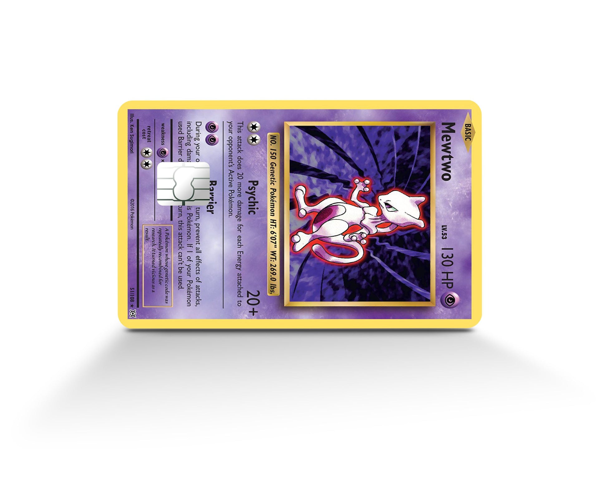 Mewtwo Pokemon Card Credit Card Skin Anime Town Creations Mewtwo Pokemon Card Credit Card Skin Anime Town Creations