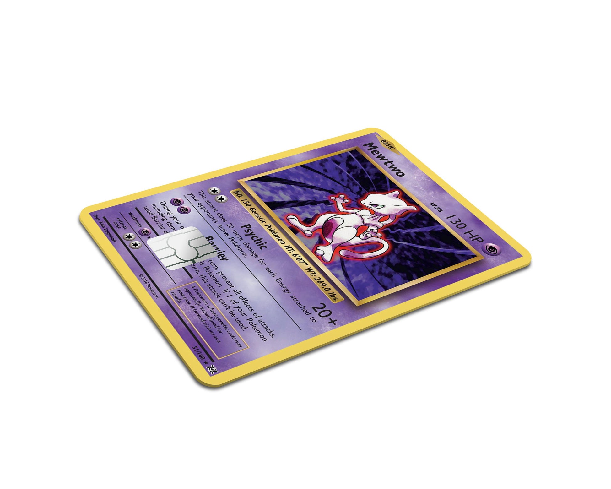 mewtwo pokemon card 10/130 Mewtwo Pokemon Card Credit Card Skin – Anime Town Creations