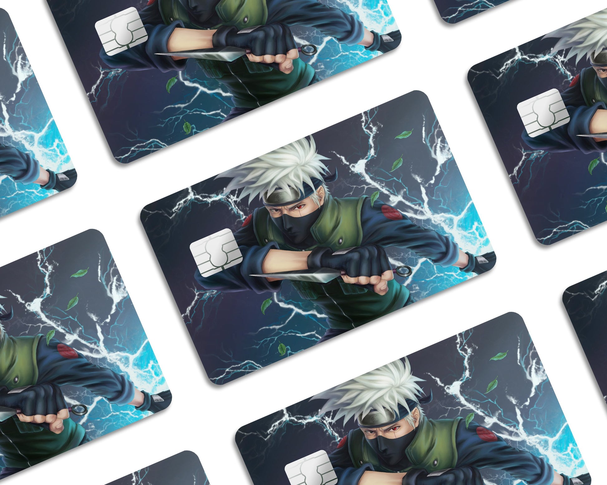 Anime Town Creations Credit Card Kakashi Lightning Half Skins - Anime Naruto Credit Card Skin