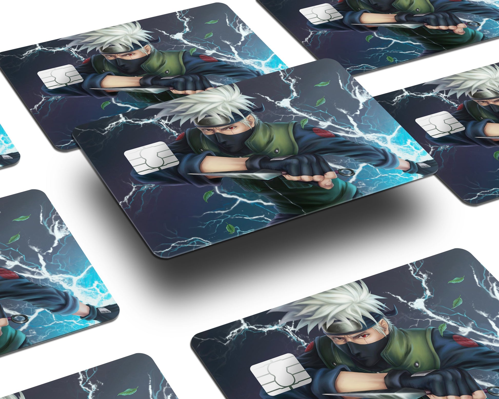 Anime Town Creations Credit Card Kakashi Lightning Half Skins - Anime Naruto Credit Card Skin