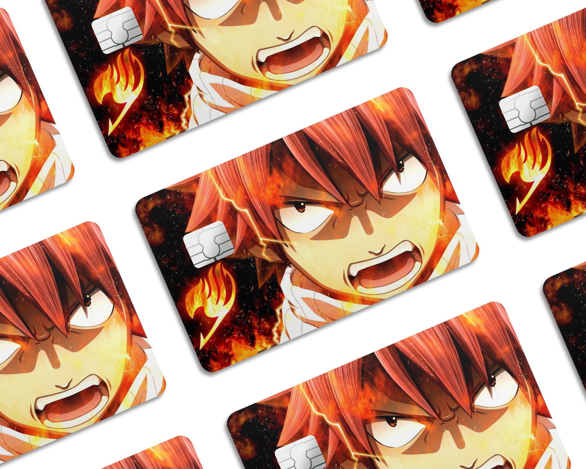 Anime Town Creations Credit Card Fairy Tail Natsu Dragneel Half Skins - Anime Fairy Tail Credit Card Skin