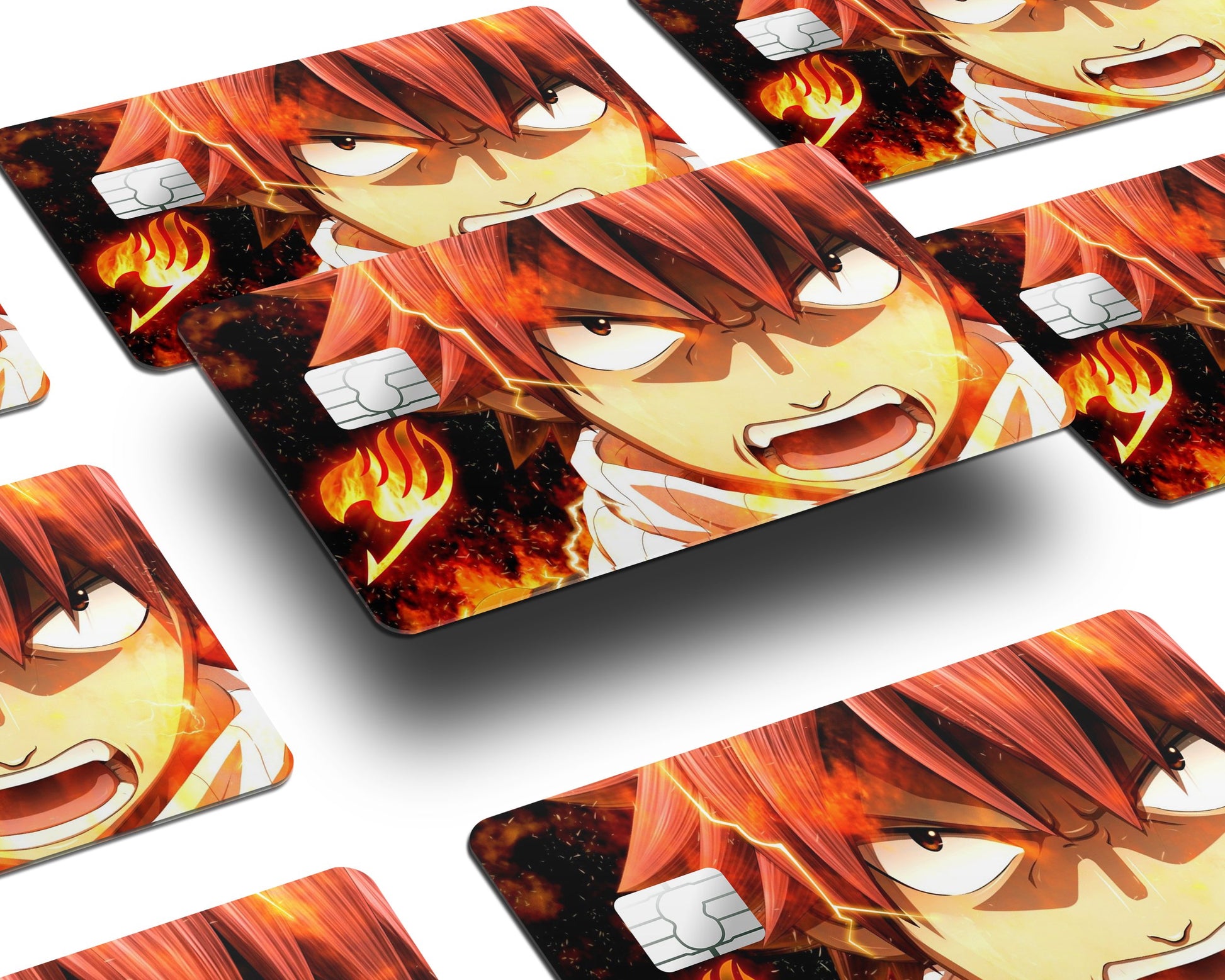 Anime Town Creations Credit Card Fairy Tail Natsu Dragneel Half Skins - Anime Fairy Tail Credit Card Skin
