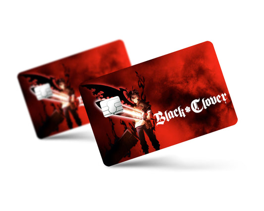 Anime Town Creations Credit Card Black Clover Asta Red Full Skins - Anime Black Clover Credit Card Skin