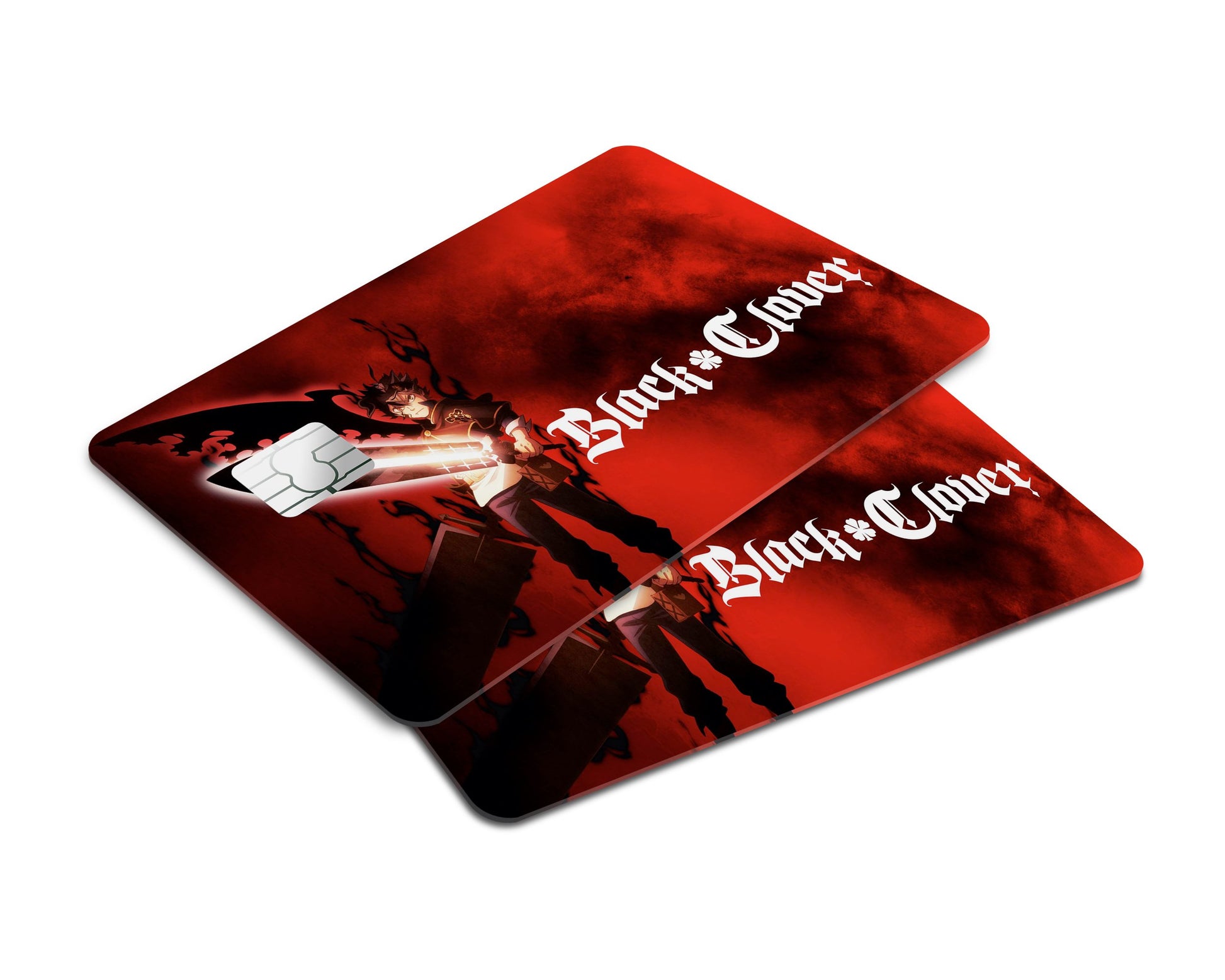 Anime Town Creations Credit Card Black Clover Asta Red Window Skins - Anime Black Clover Credit Card Skin