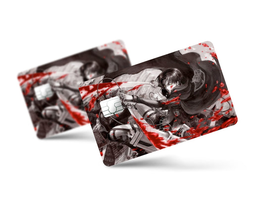 Anime Town Creations Credit Card Attack on Titan Eren Yeager Red Full Skins - Anime Attack on Titan Credit Card Skin