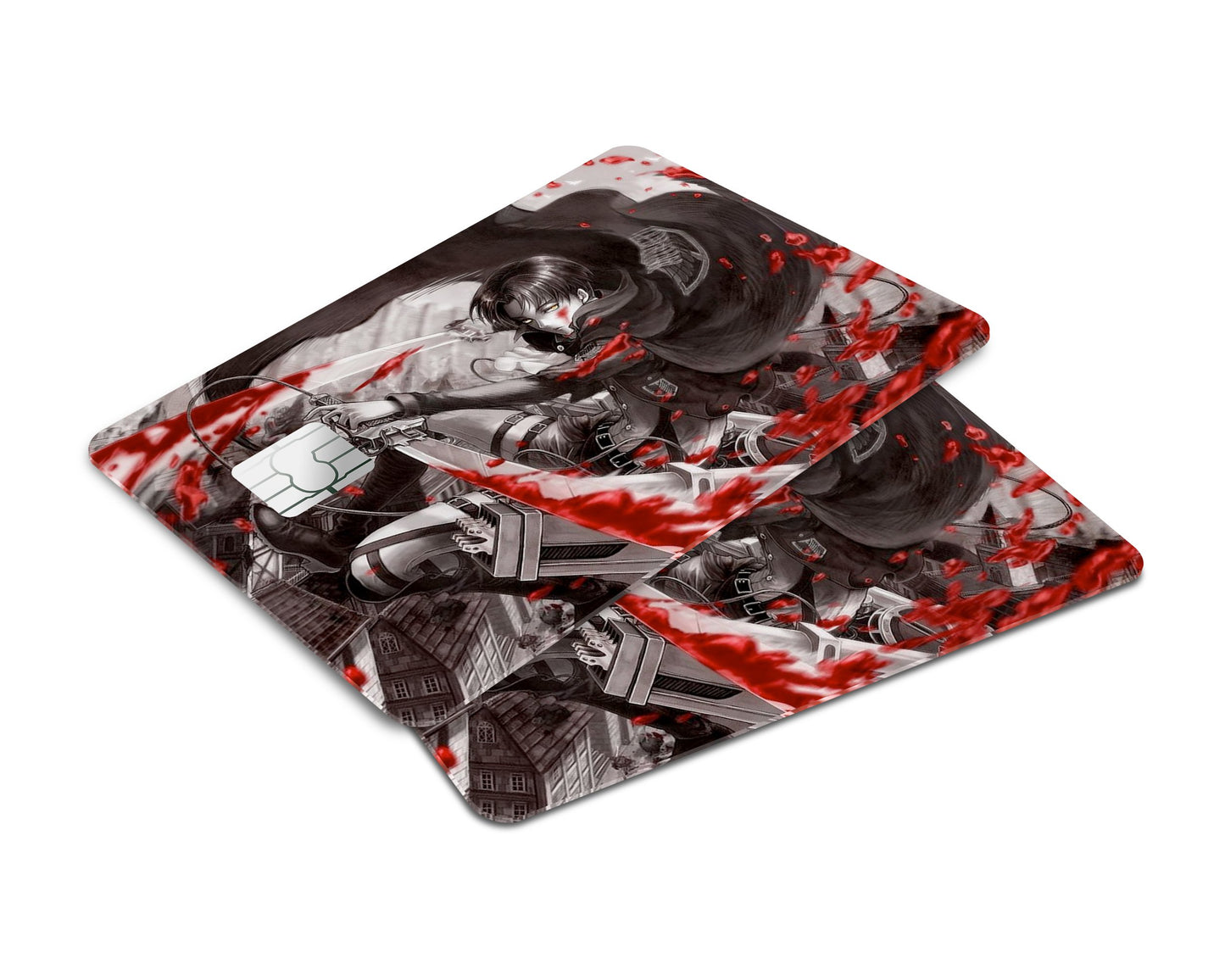 Anime Town Creations Credit Card Attack on Titan Eren Yeager Red Window Skins - Anime Attack on Titan Credit Card Skin
