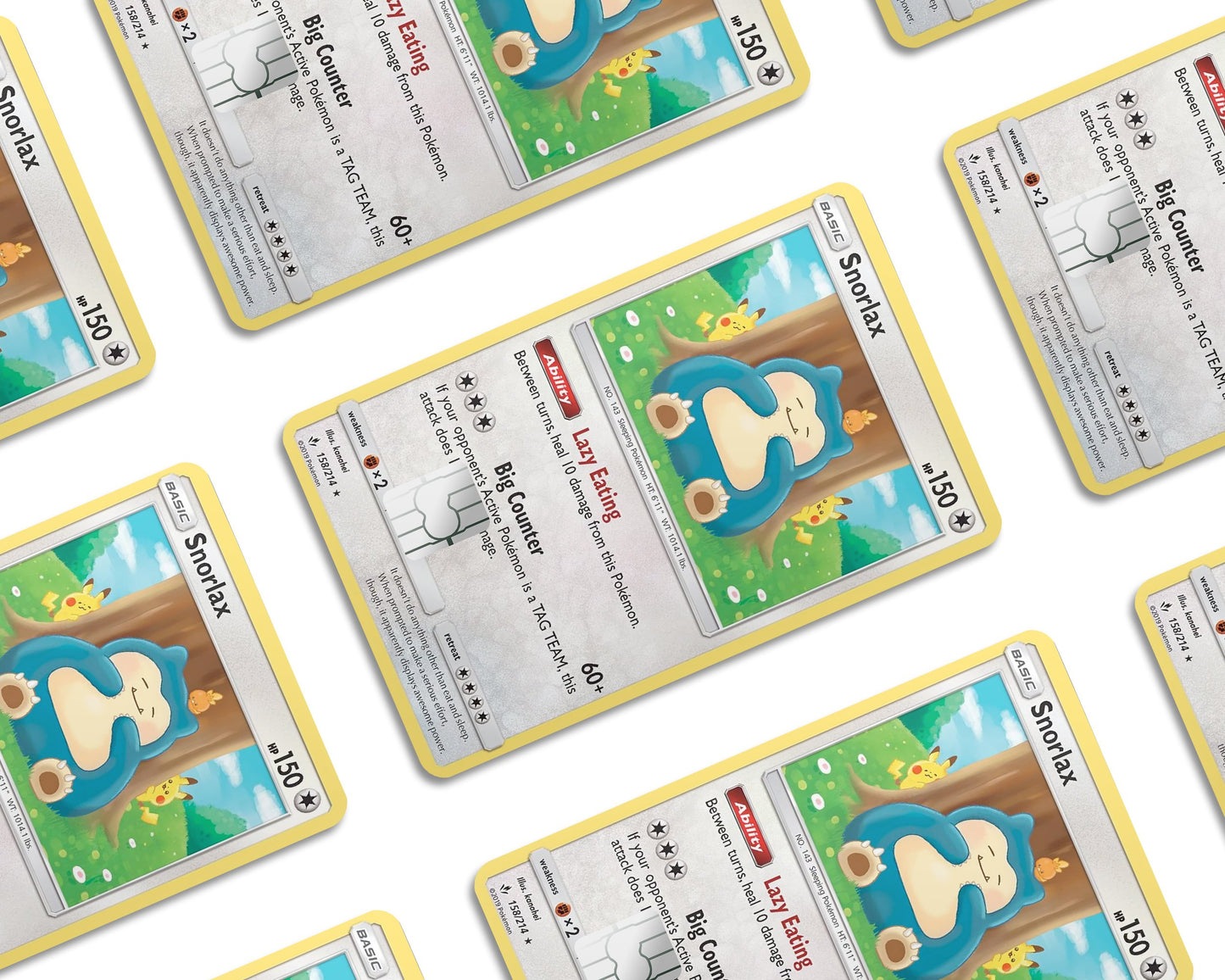 Anime Town Creations Credit Card Lazy Snorlax Pokemon Half Skins - Anime Pokemon Credit Card Skin