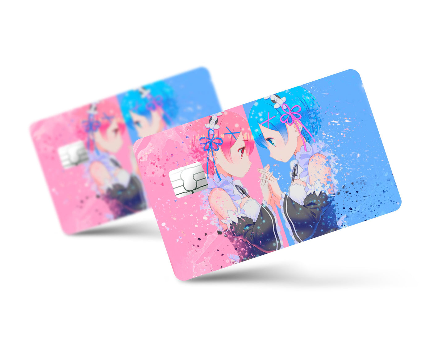 Anime Town Creations Credit Card Rem & Ram Full Skins - Anime Re: Zero Credit Card Skin