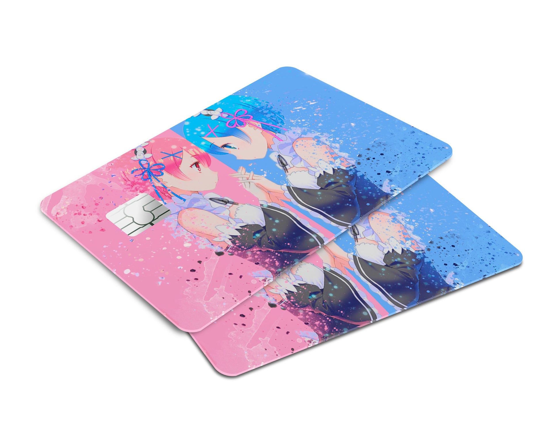 Anime Town Creations Credit Card Rem & Ram Window Skins - Anime Re: Zero Credit Card Skin