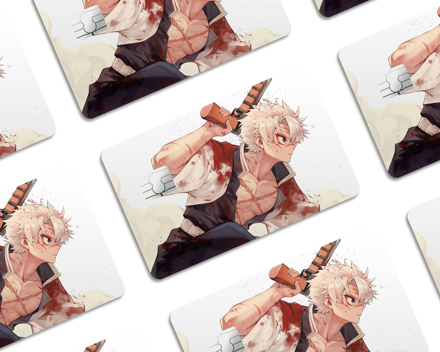 Anime Town Creations Credit Card Sanemi Shinazugawa Wind Hashira Half Skins - Anime Demon Slayer Credit Card Skin