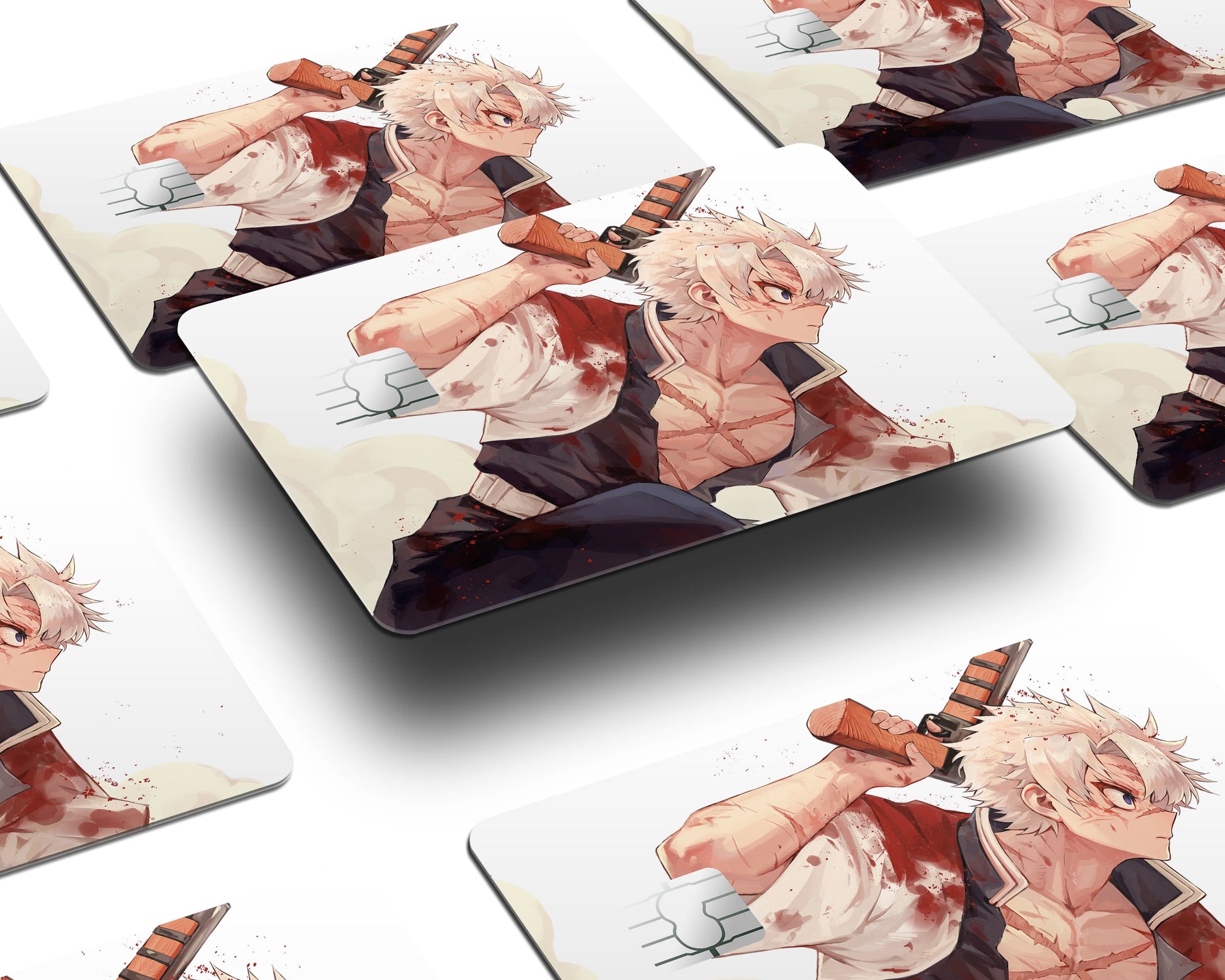 Anime Town Creations Credit Card Sanemi Shinazugawa Wind Hashira Half Skins - Anime Demon Slayer Credit Card Skin