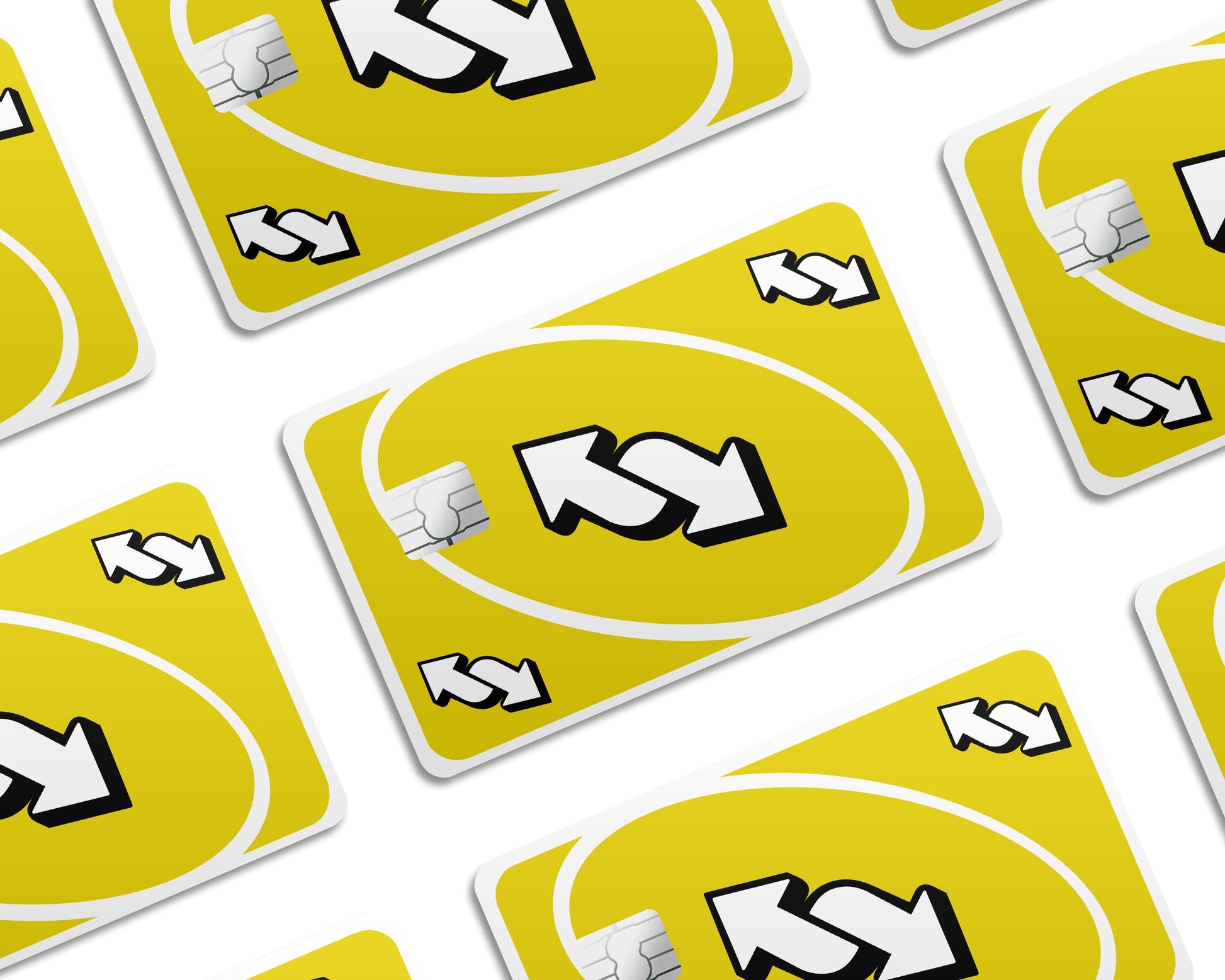 Anime Town Creations Credit Card Uno Reverse Yellow Half Skins - Anime Quote Credit Card Skin