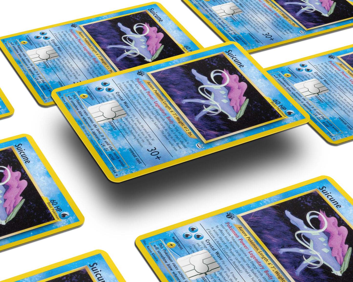 Anime Town Creations Credit Card Suicune Pokemon Card Half Skins - Anime Pokemon Credit Card Skin