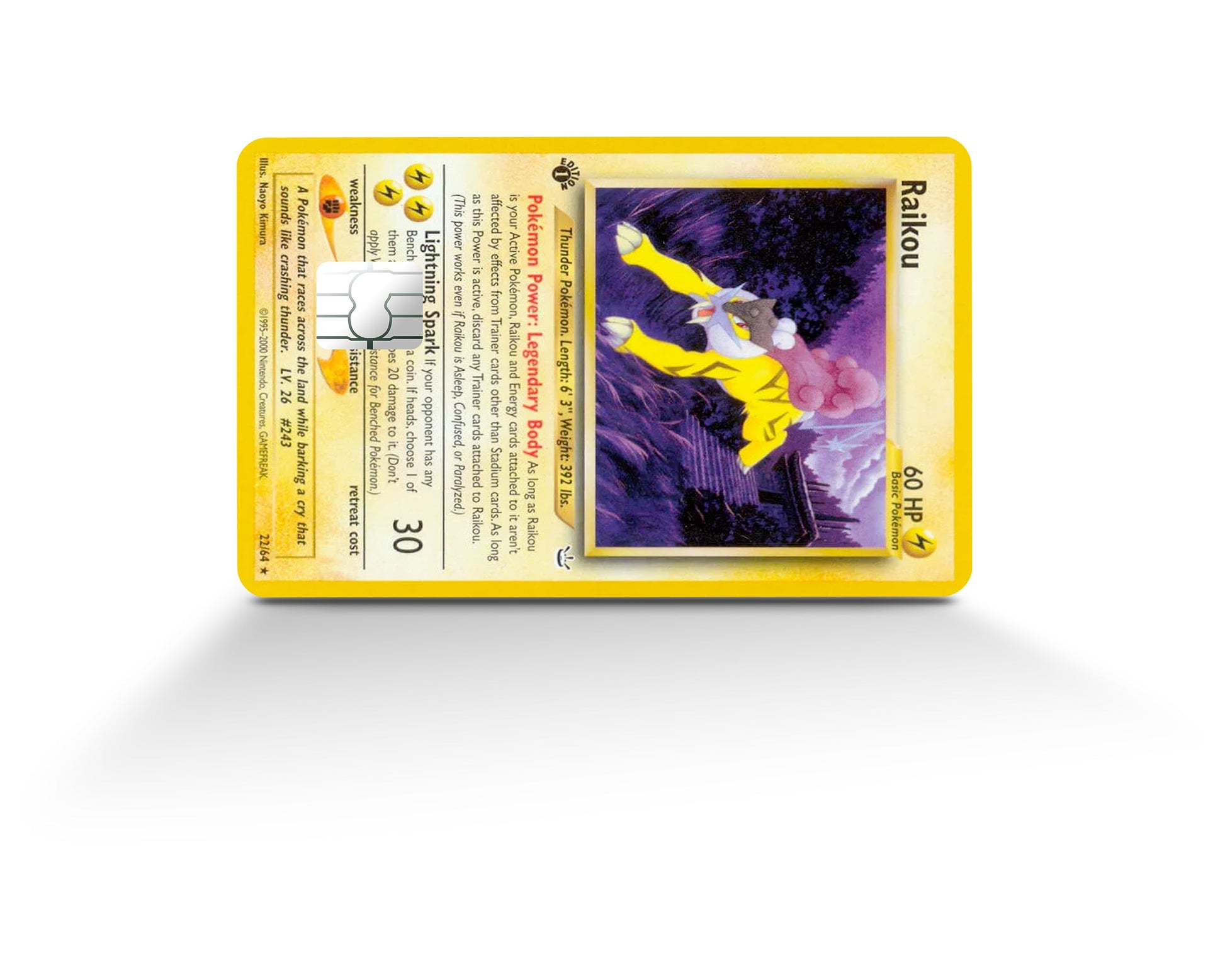 Anime Town Creations Credit Card Raikou Pokemon Card Full Skins - Anime Pokemon Credit Card Skin