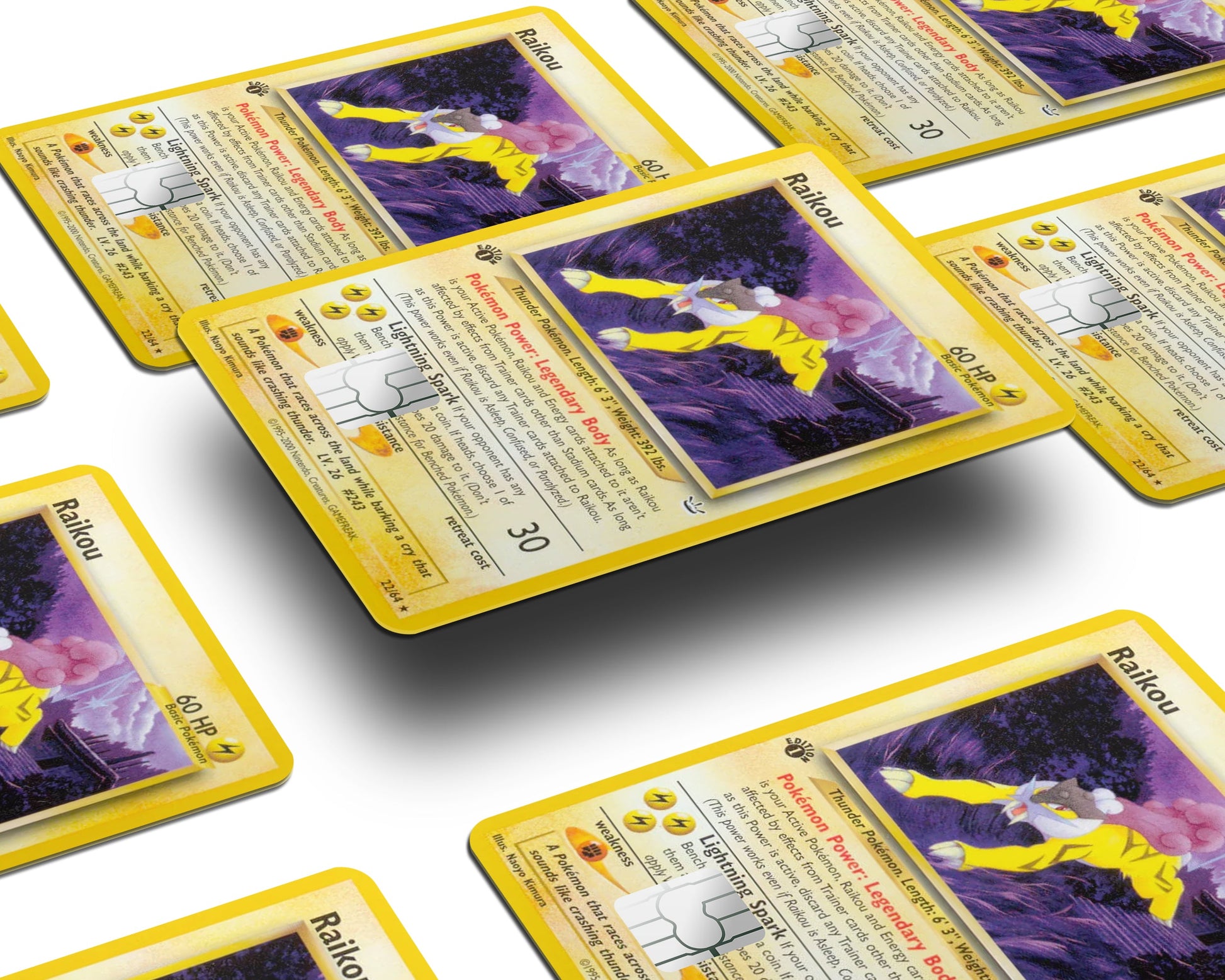 Anime Town Creations Credit Card Raikou Pokemon Card Half Skins - Anime Pokemon Credit Card Skin
