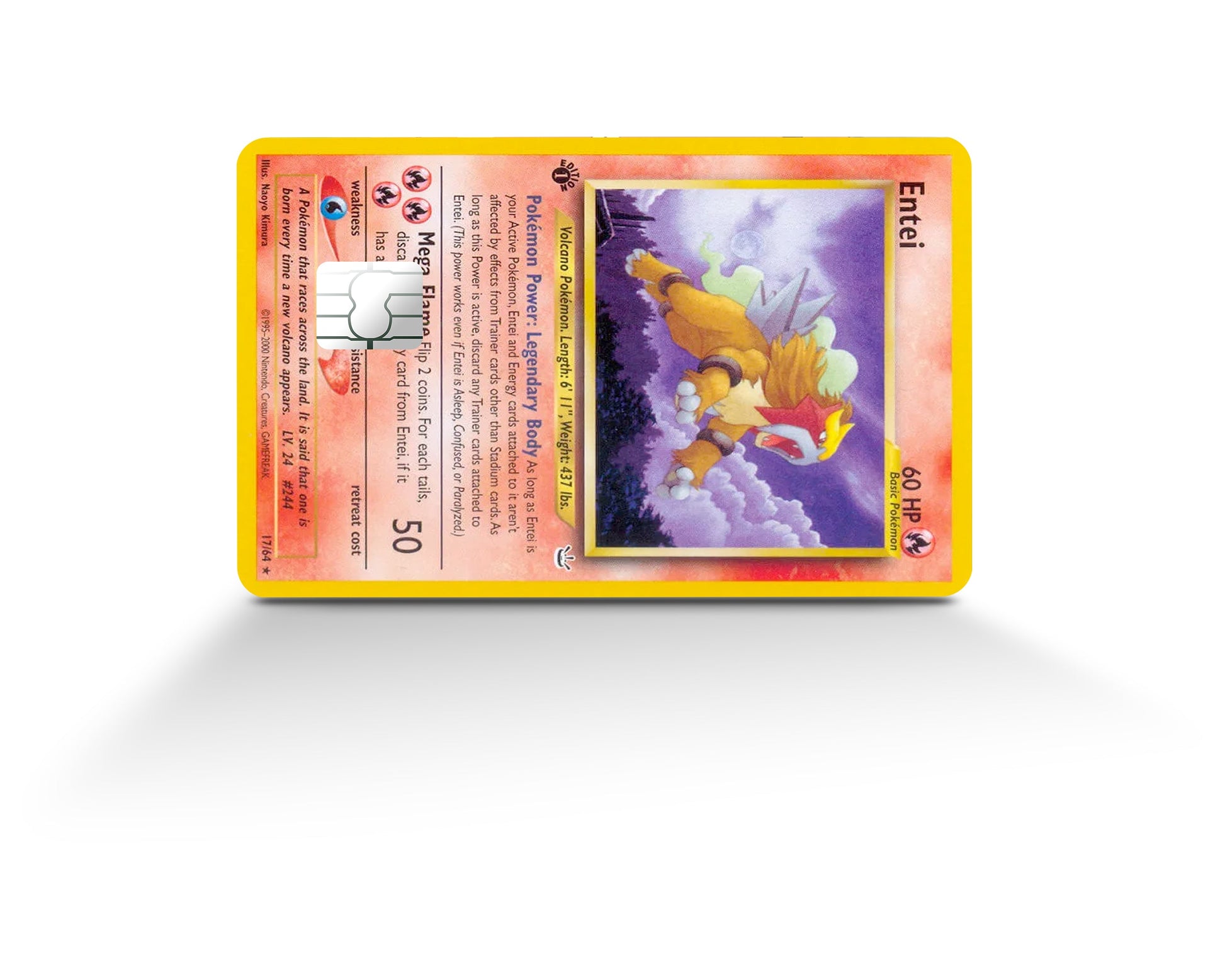 1995 entei pokemon card Entei Pokemon Card Credit Card Credit Card Skin – Anime Town Creations