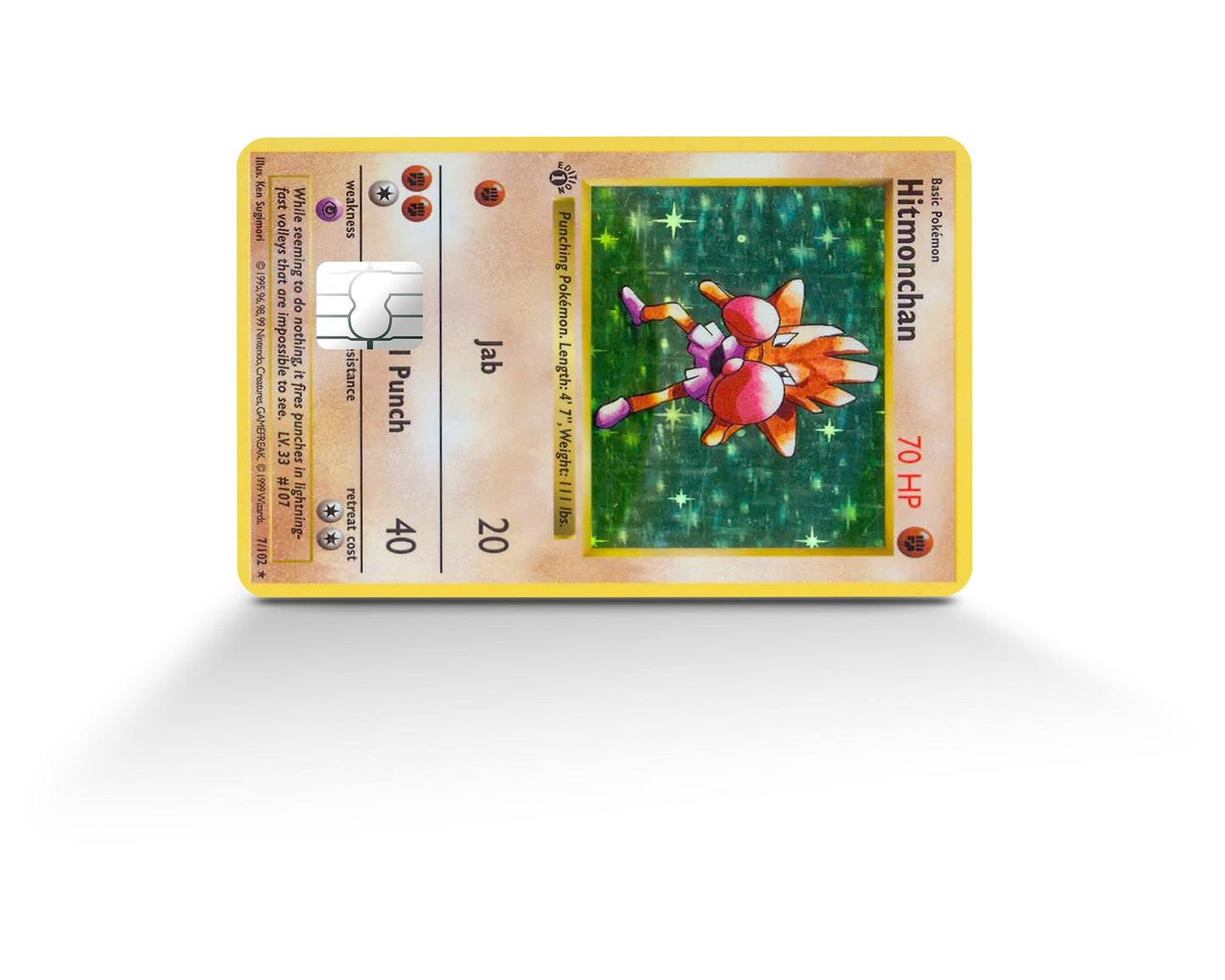 Anime Town Creations Credit Card Hitmonchan Pokemon Card Full Skins - Anime Pokemon Credit Card Skin