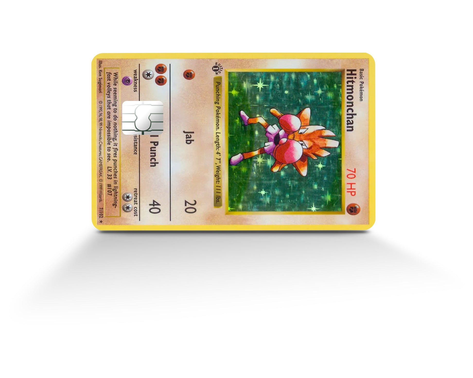 Anime Town Creations Credit Card Hitmonchan Pokemon Card Full Skins - Anime Pokemon Credit Card Skin
