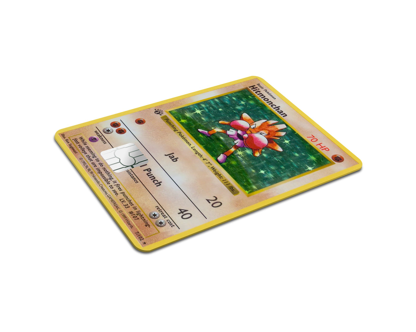 Anime Town Creations Credit Card Hitmonchan Pokemon Card Full Skins - Anime Pokemon Credit Card Skin