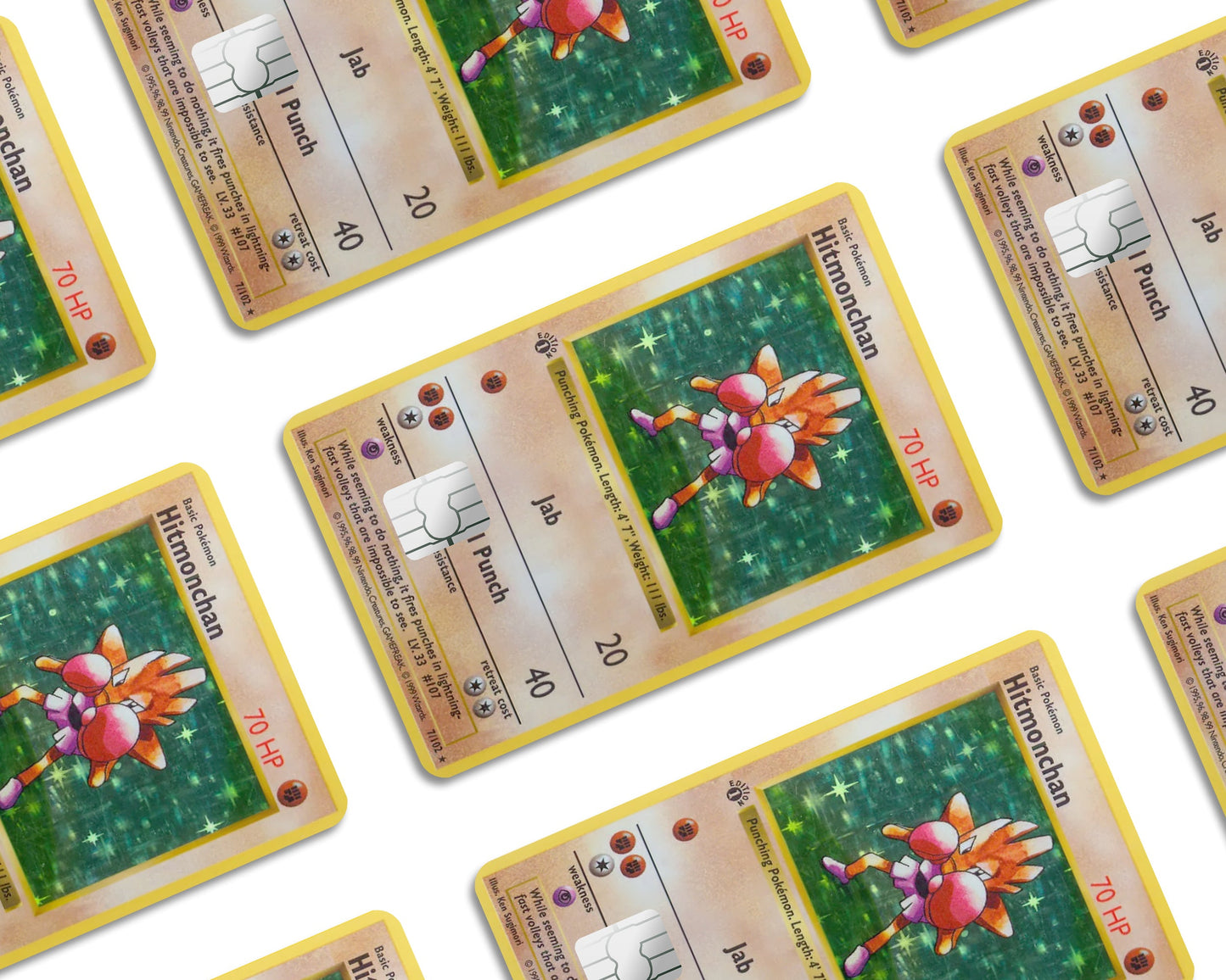 Anime Town Creations Credit Card Hitmonchan Pokemon Card Half Skins - Anime Pokemon Credit Card Skin