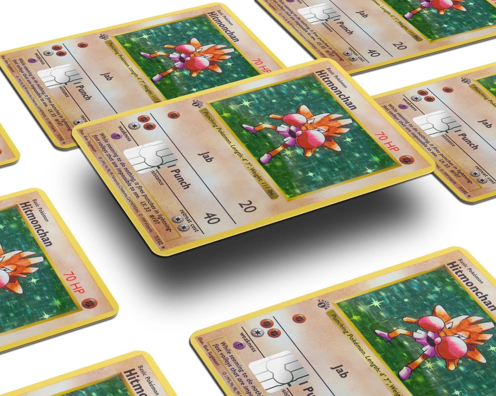 Anime Town Creations Credit Card Hitmonchan Pokemon Card Half Skins - Anime Pokemon Credit Card Skin