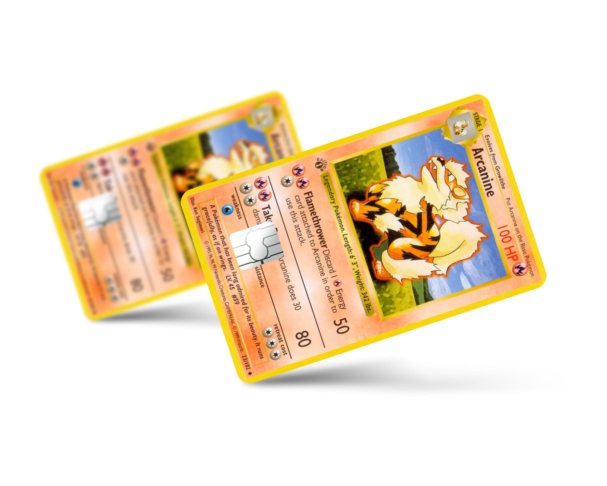 Anime Town Creations Credit Card Arcanine Pokemon Card Full Skins - Anime Pokemon Credit Card Skin