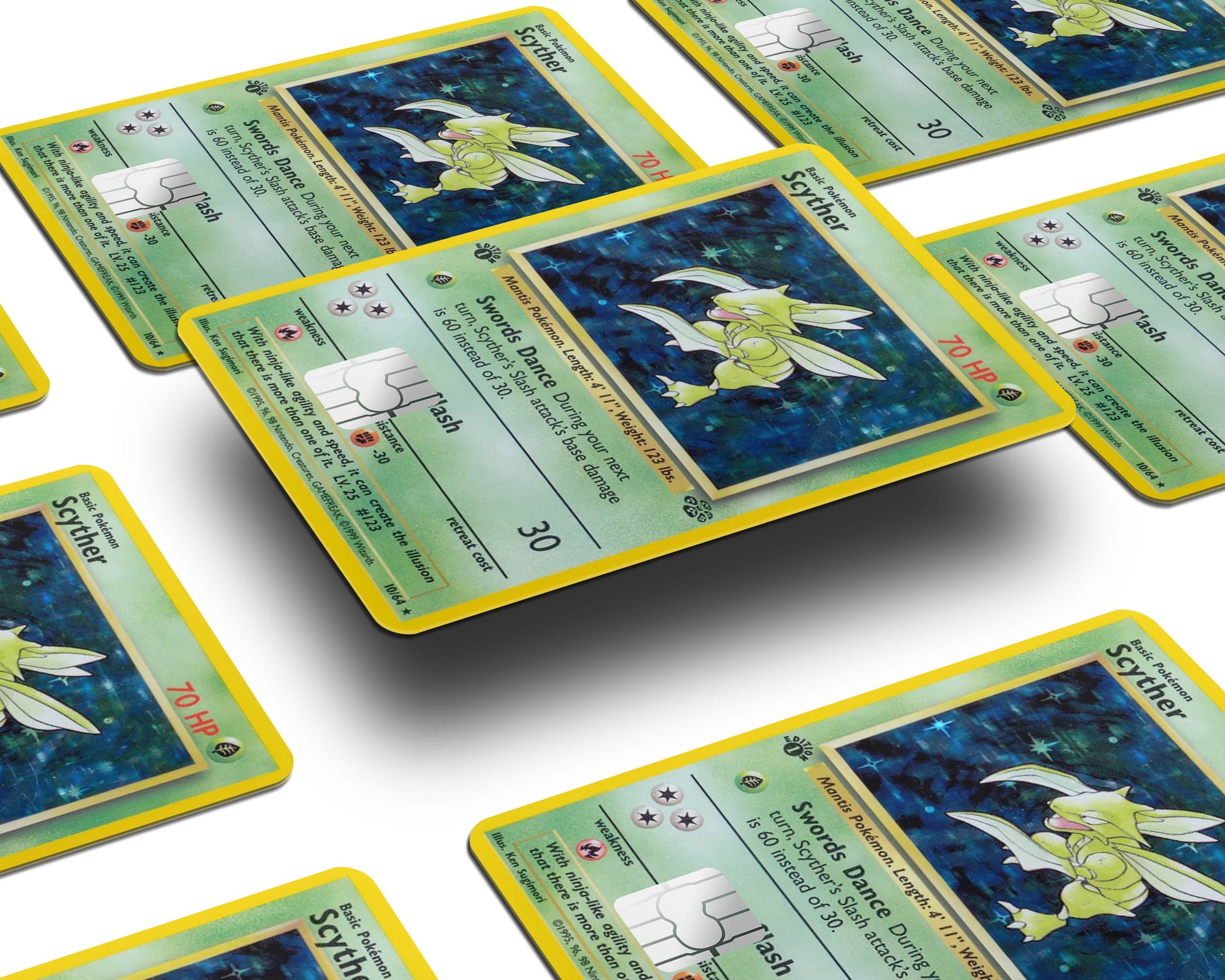 Anime Town Creations Credit Card Scyther Pokemon Card Half Skins - Anime Pokemon Credit Card Skin