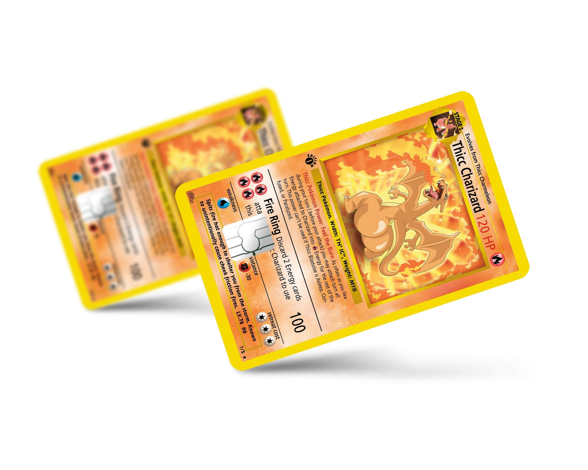 Pokemon 1st Edition Charizard Credit Card Skin / Decal Sticker