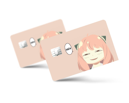 Anime Town Creations Credit Card Spy x Family Anya Smug Face HEH Full Skins - Anime Spy x Family Credit Card Skin