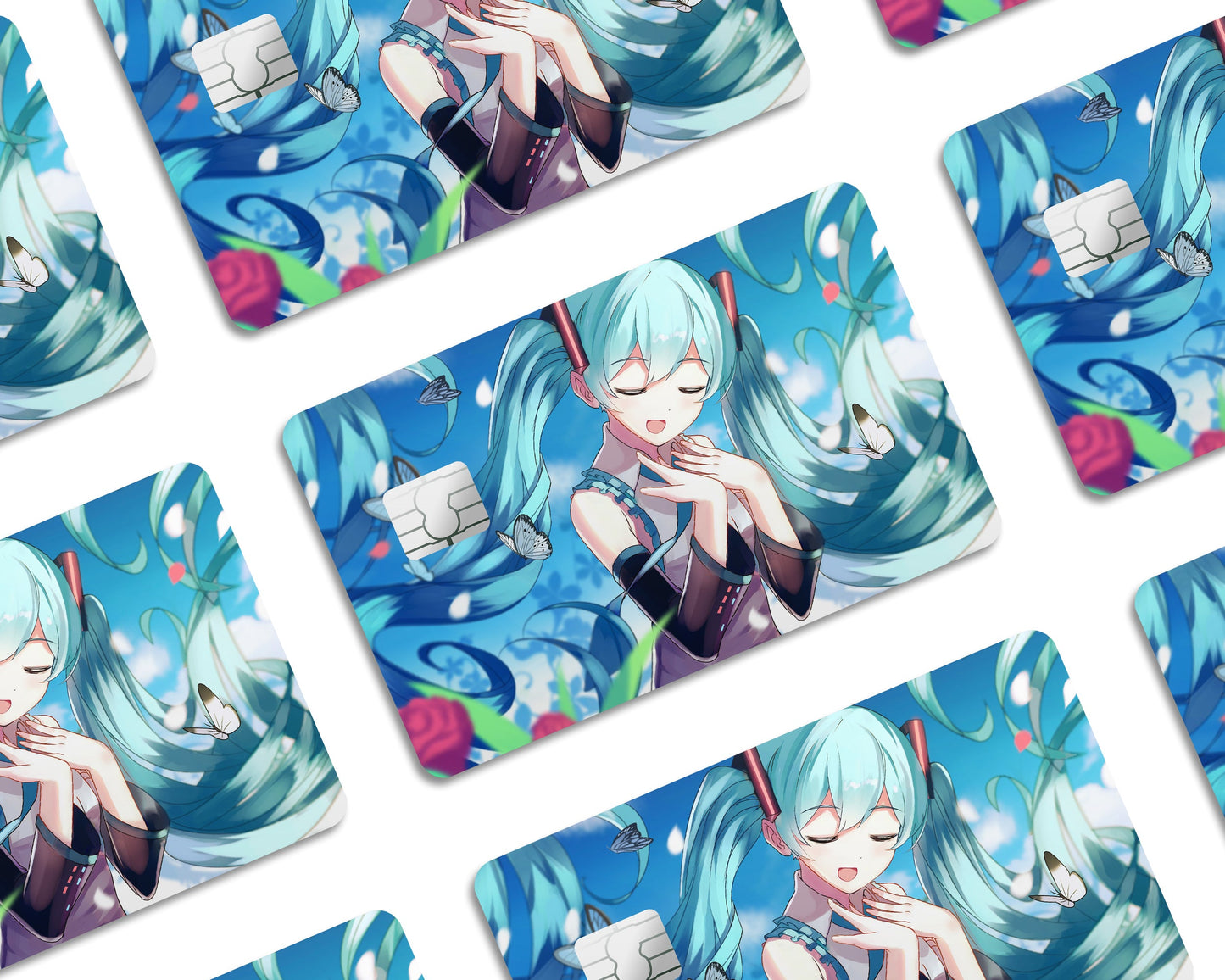 Anime Town Creations Credit Card Hatsune Miku Singing Half Skins - Anime Hatsune Miku Credit Card Skin