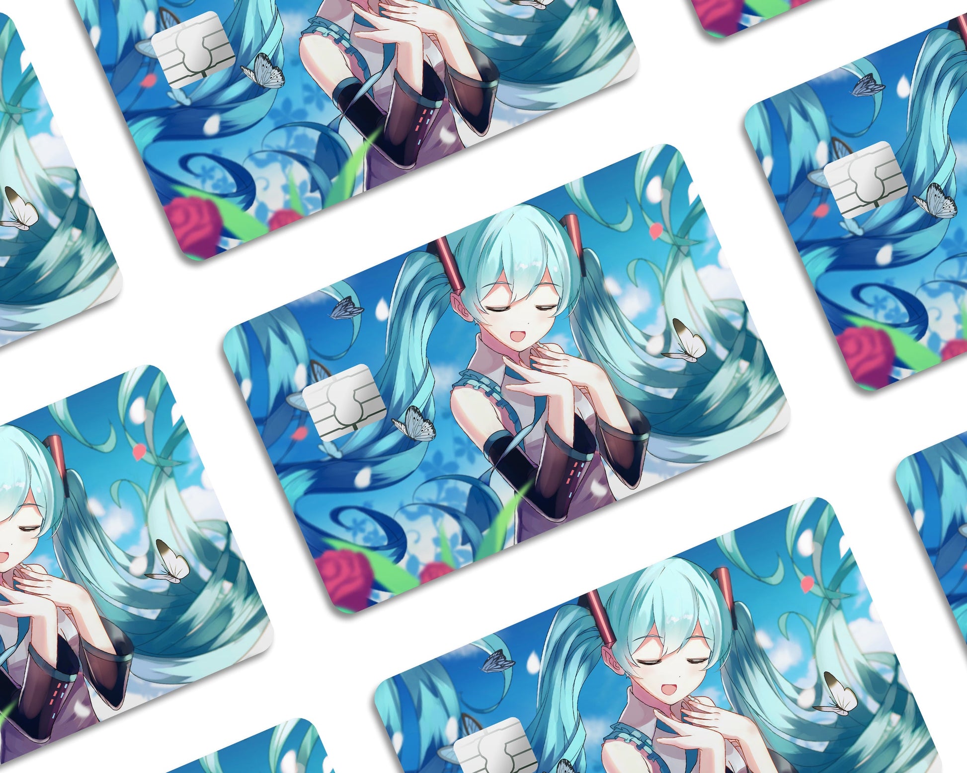 Anime Town Creations Credit Card Hatsune Miku Singing Half Skins - Anime Hatsune Miku Credit Card Skin