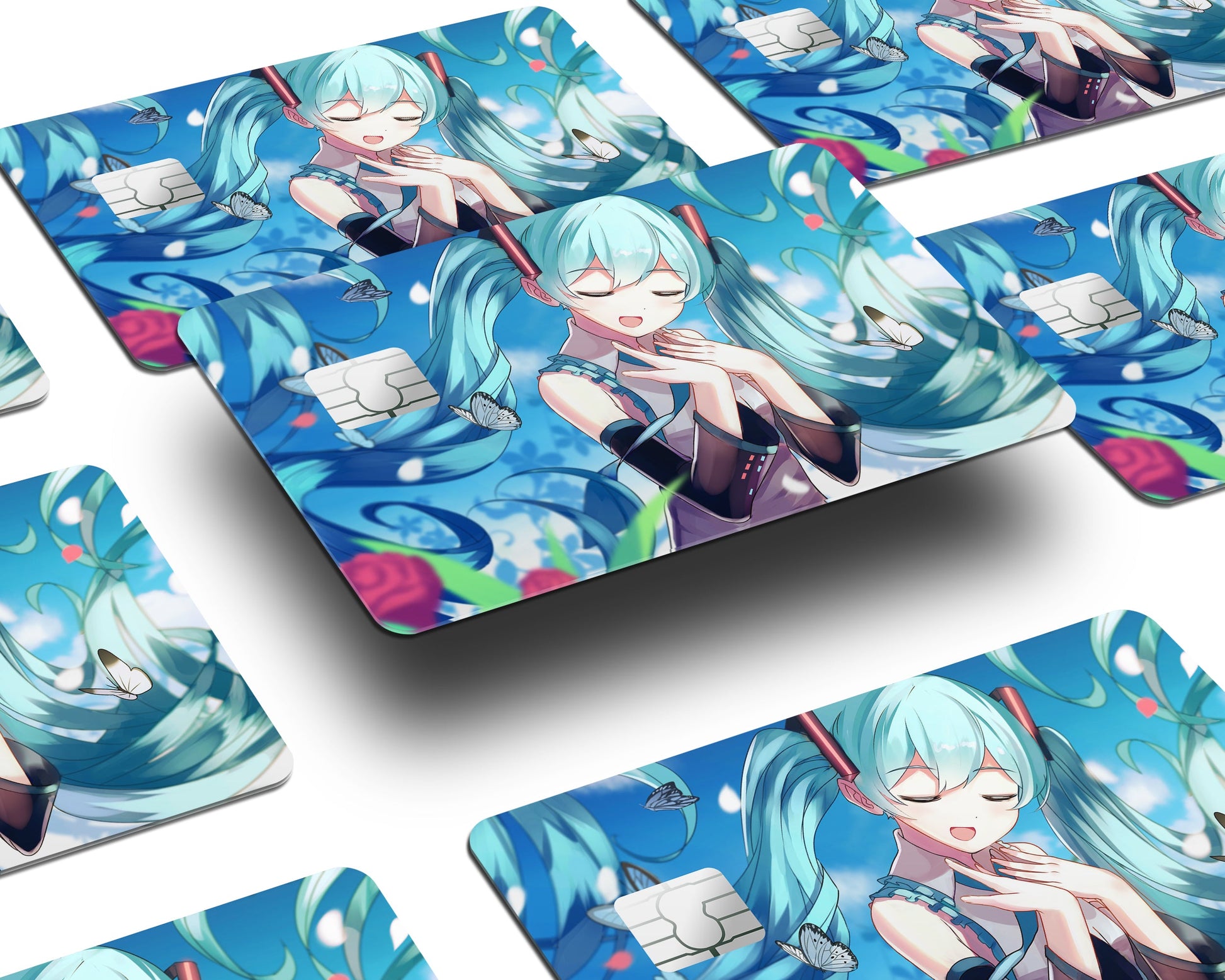 Anime Town Creations Credit Card Hatsune Miku Singing Half Skins - Anime Hatsune Miku Credit Card Skin