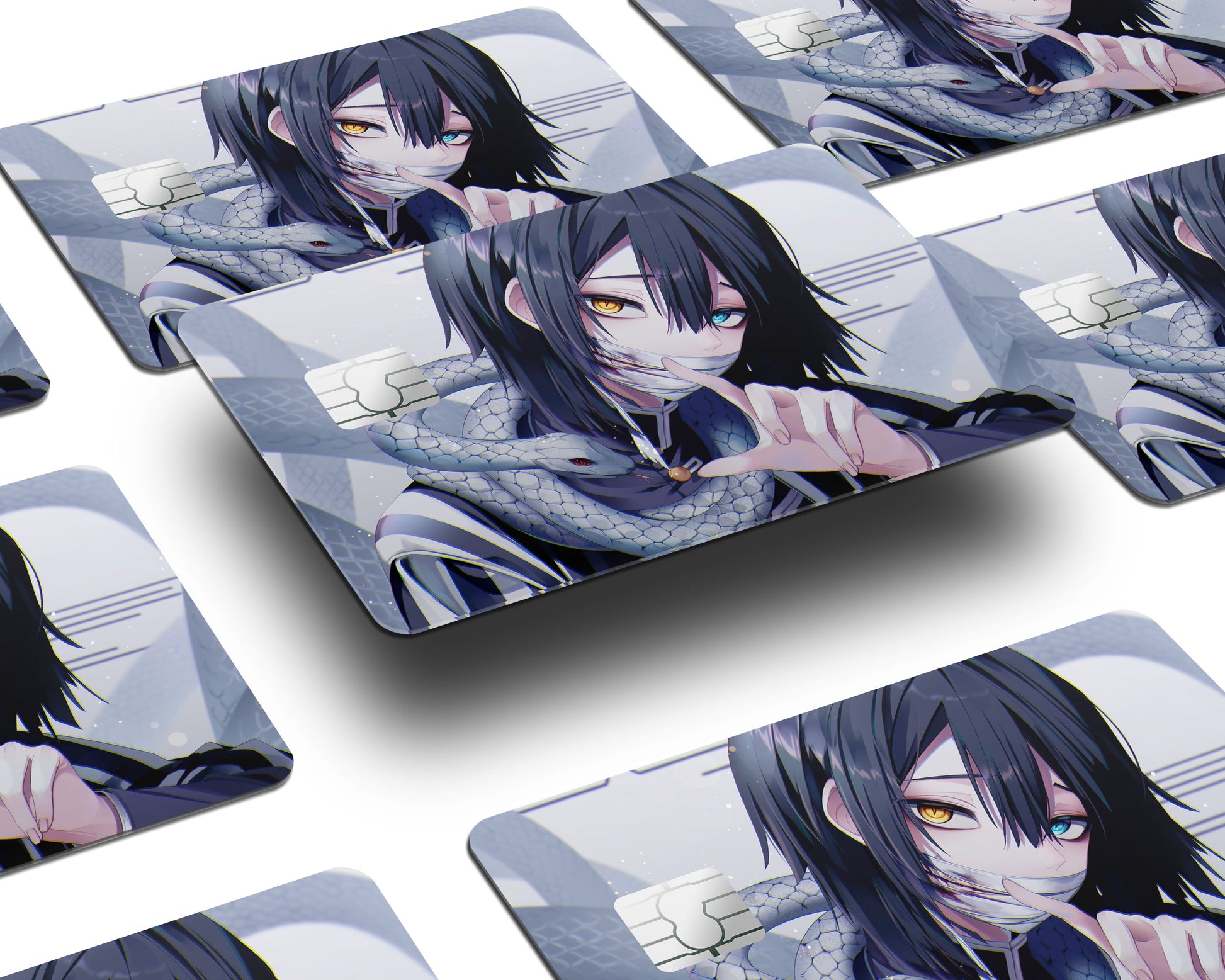 Anime Town Creations Credit Card Demon Slayer Obanai Iguro Serpent Hashira Half Skins - Anime Demon Slayer Credit Card Skin