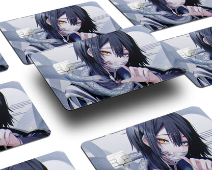 Anime Town Creations Credit Card Demon Slayer Obanai Iguro Serpent Hashira Half Skins - Anime Demon Slayer Credit Card Skin