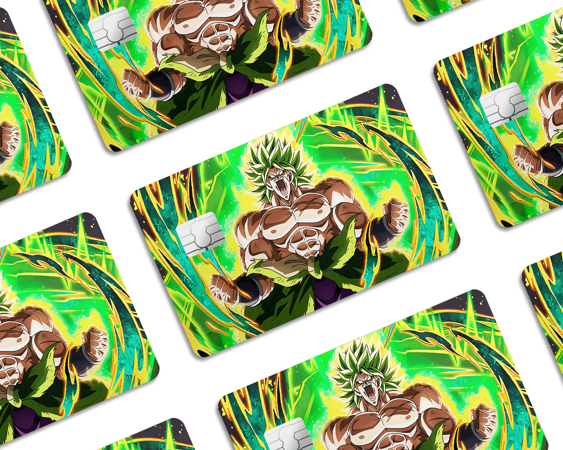Anime Town Creations Credit Card Dragon Ball Super Saiyan Broly Half Skins - Anime Dragon Ball Credit Card Skin
