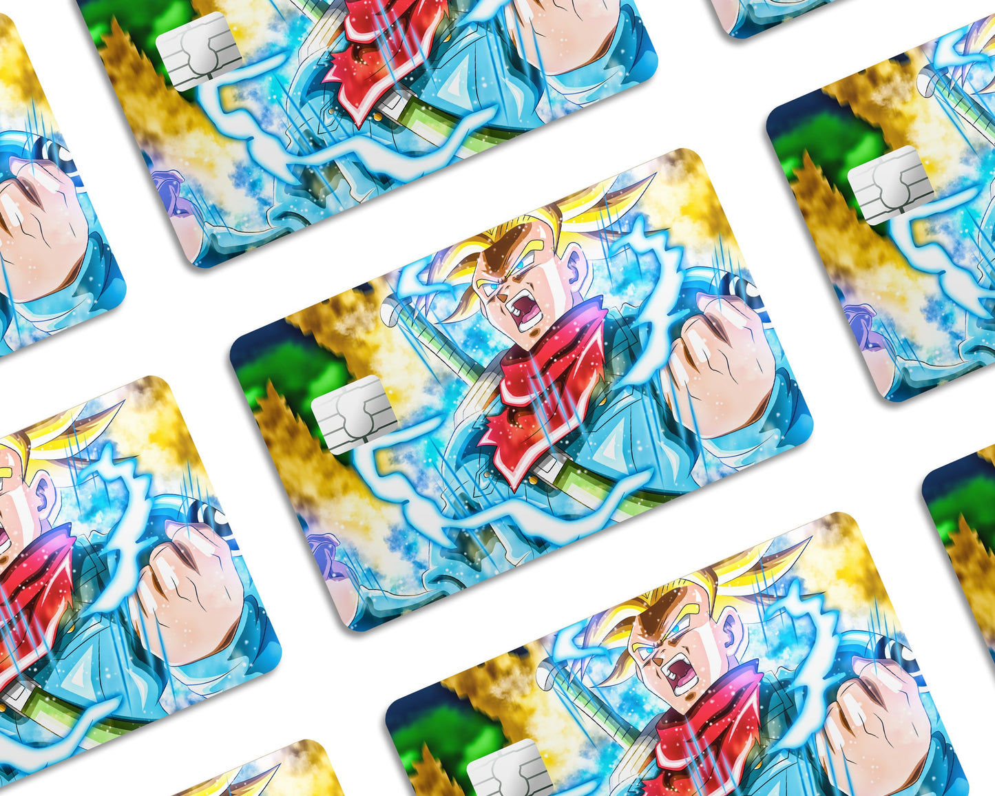 Anime Town Creations Credit Card Dragon Ball Super Saiyan Trunks Half Skins - Anime Dragon Ball Credit Card Skin