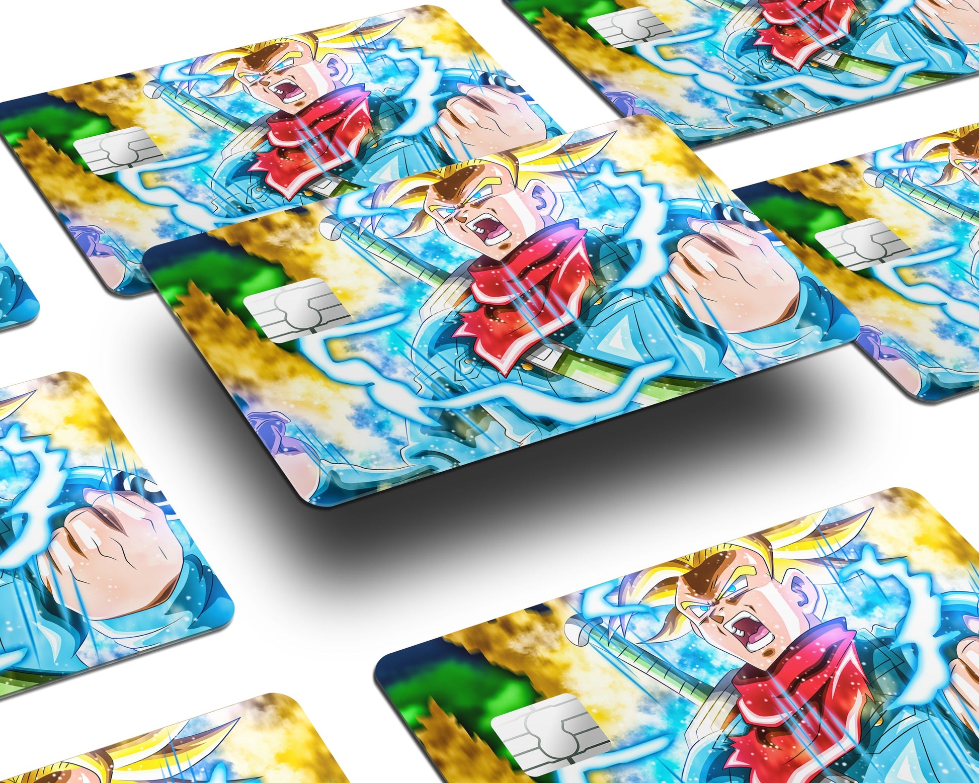 Anime Town Creations Credit Card Dragon Ball Super Saiyan Trunks Half Skins - Anime Dragon Ball Credit Card Skin