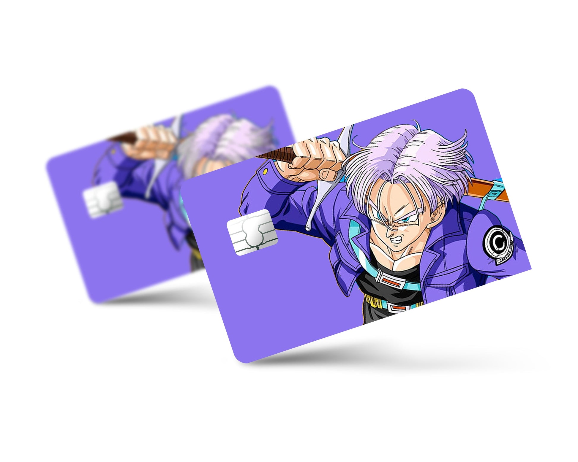 Anime Town Creations Credit Card Dragon Ball Trunks Minimalist Purple Full Skins - Anime Dragon Ball Credit Card Skin