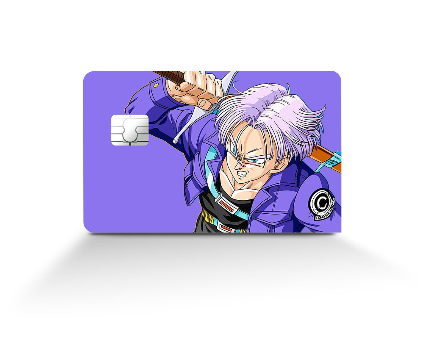 Anime Town Creations Credit Card Dragon Ball Trunks Minimalist Purple Full Skins - Anime Dragon Ball Credit Card Skin