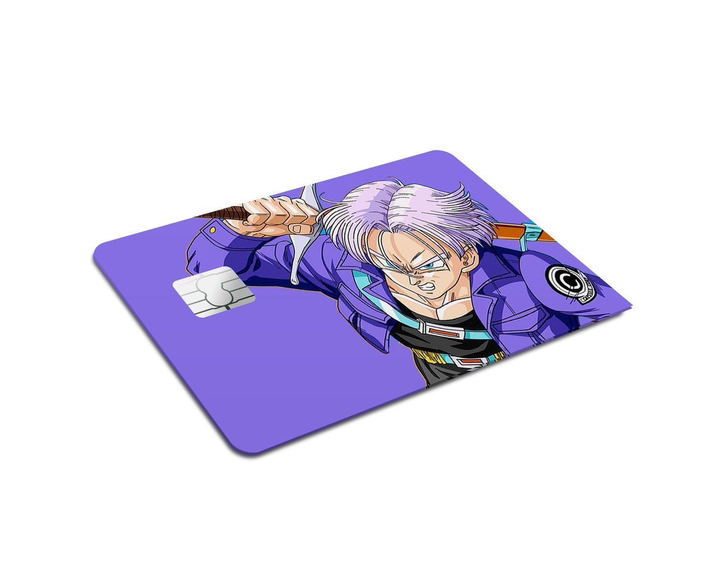 Anime Town Creations Credit Card Dragon Ball Trunks Minimalist Purple Full Skins - Anime Dragon Ball Credit Card Skin