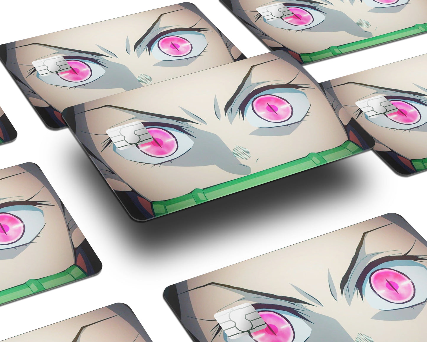 Anime Town Creations Credit Card Demon Slayer Nezuko Eyes Window Skins - Anime Demon Slayer Credit Card Skin