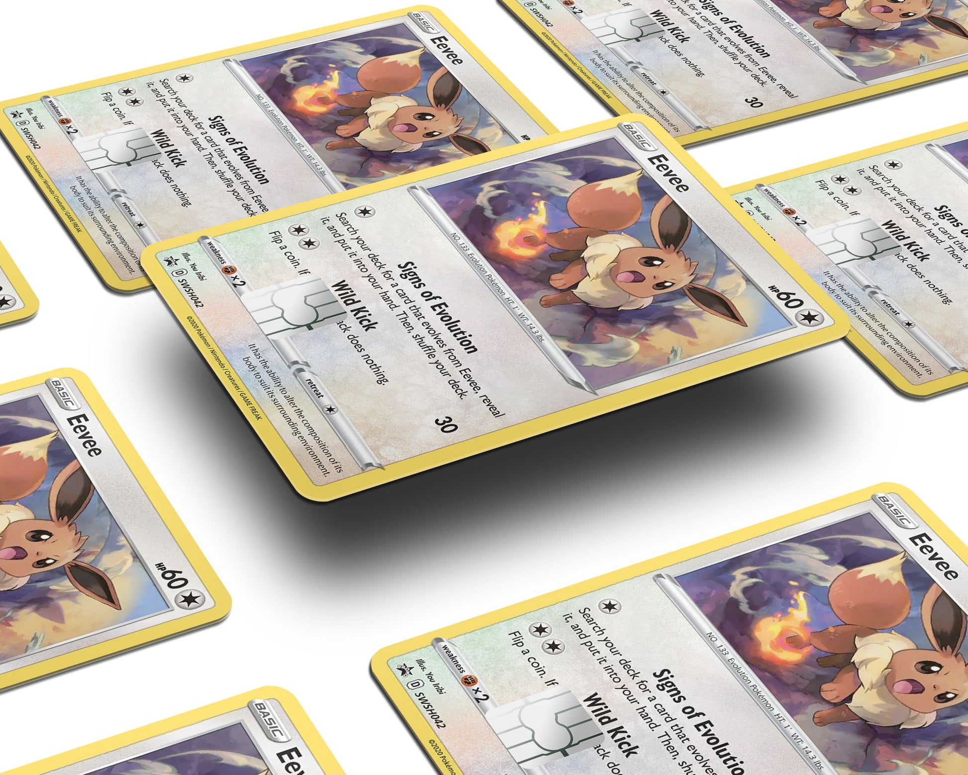 Anime Town Creations Credit Card Cute Eevee Pokemon Card Window Skins - Anime Pokemon Credit Card Skin