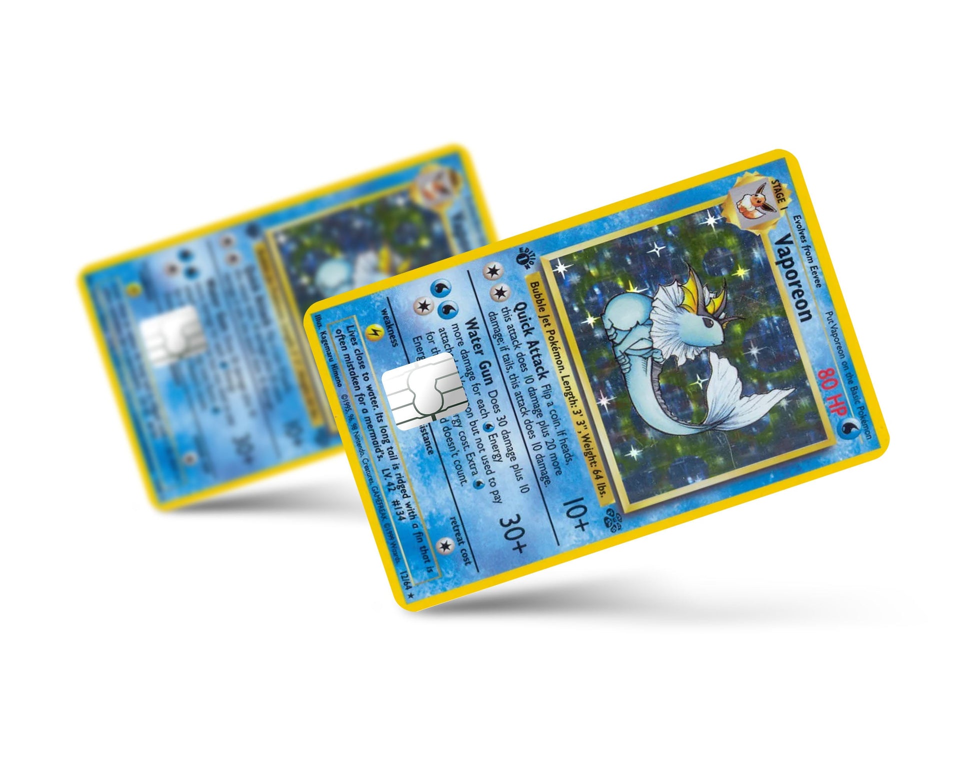 Anime Town Creations Credit Card Vaporeon Pokemon Card Full Skins - Anime Pokemon Credit Card Skin